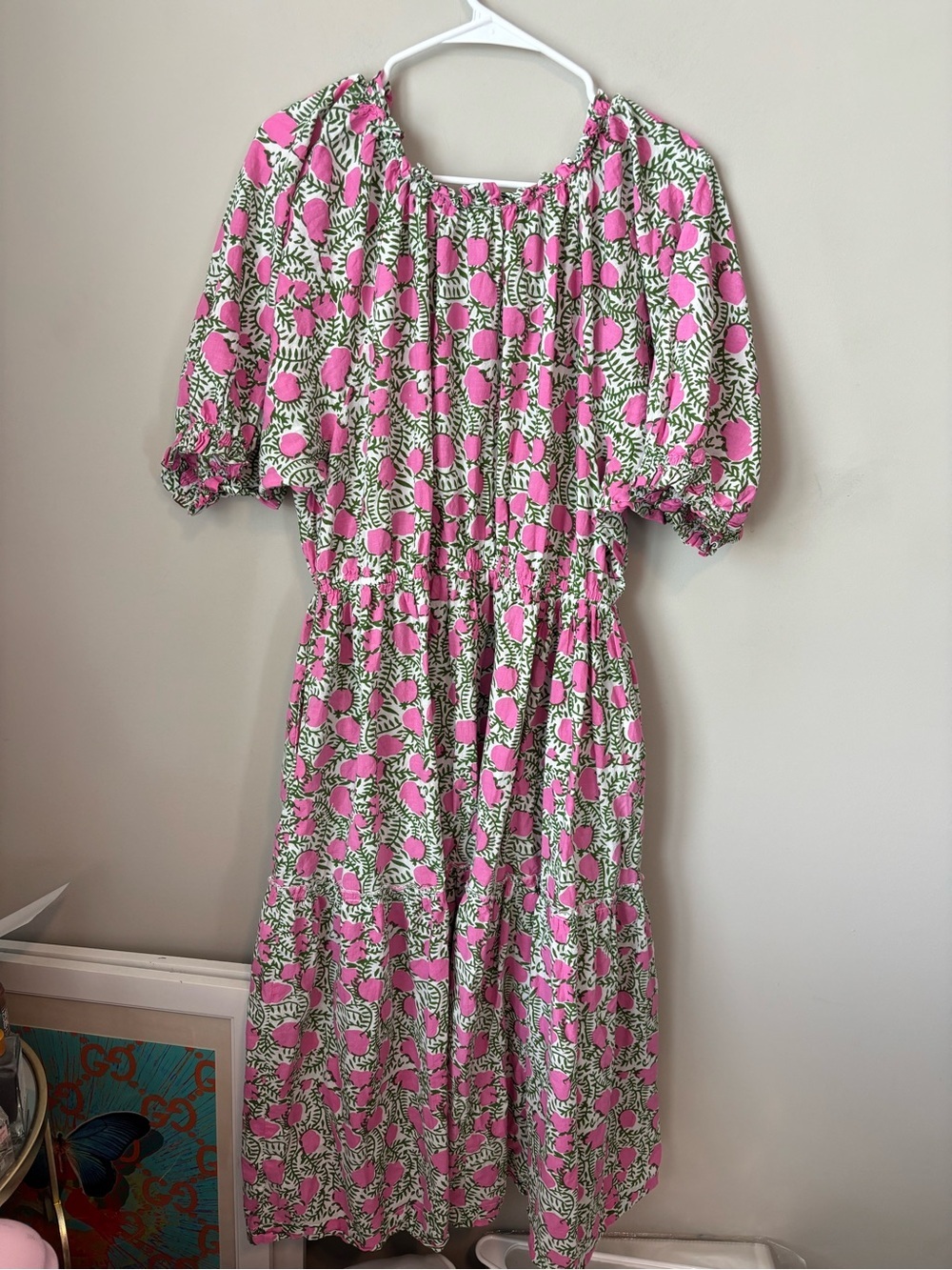 Mille Resort & Travel Pink Floral Midi Dress Size Large - Picture 6 of 7